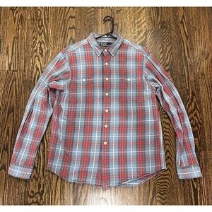 Polo Ralph Lauren Shirt Men Large Button Down Plaid Two Pocket Long Sleeve